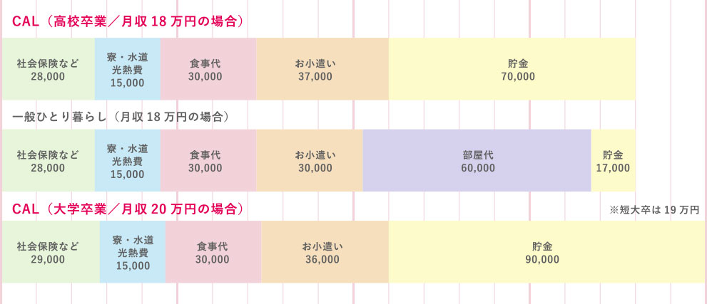 給料の振分けの例